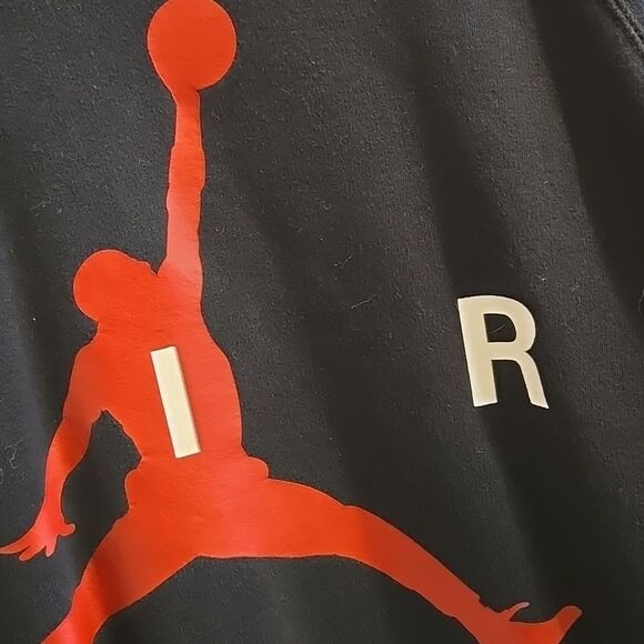 Jordan Jumpman Graphic Brushed Crewneck Black Red Logo Large - Picture 12 of 15